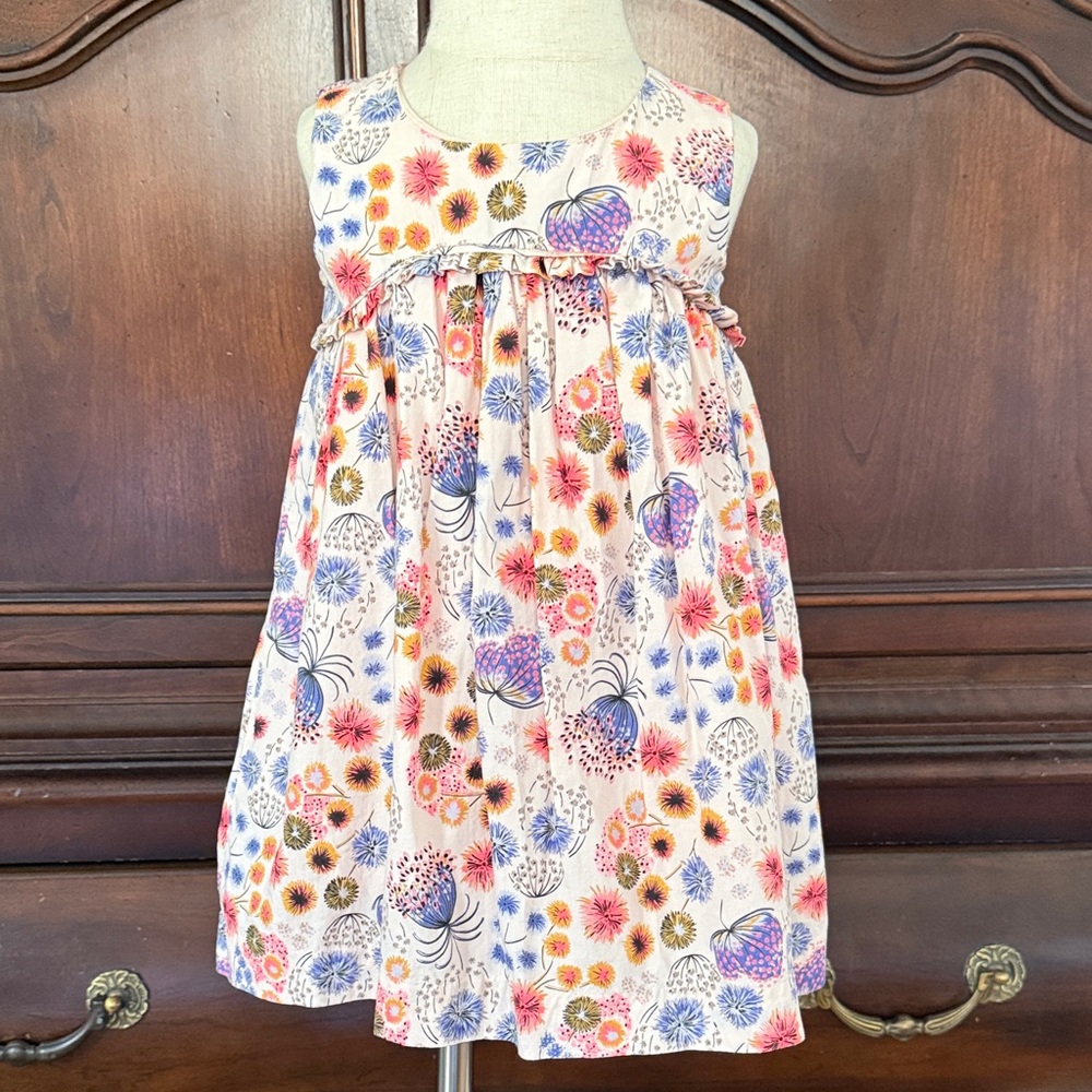 Tea Collection Floral Dress & Bloomers Set 18-24M Baby Girl Cotton EUC